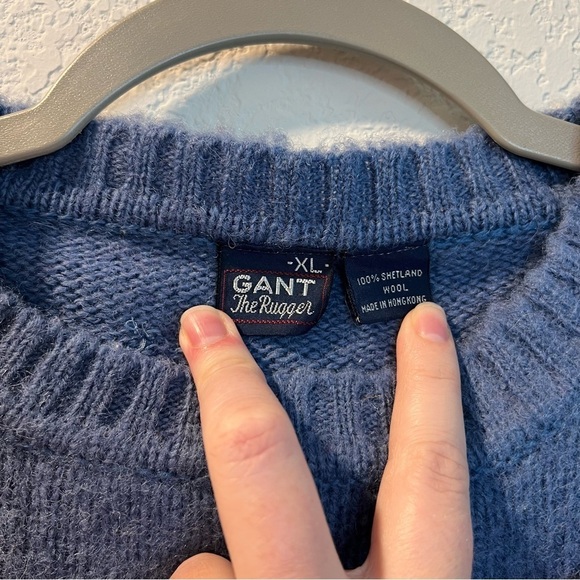 Women’s Gant the Rugger Shetland wool striped pullover sweater size XL - Picture 3 of 5